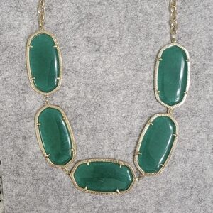 Kendra Scott Vintage Valencia Necklace in Emerald Glass & Gold